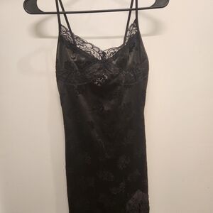 Motel Rocks Black Floral Lace Slip Dress